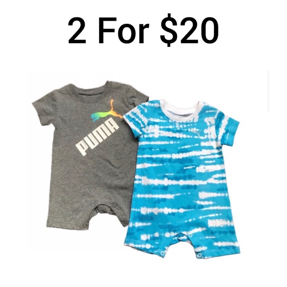 PUMA BABY ROMPER SHORTS OUTFITS SIZE 3-6 MONTHS - Picture 1 of 5